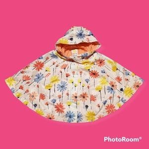 Gymboree Rain Poncho, 18-24 mo, Flowers Print.